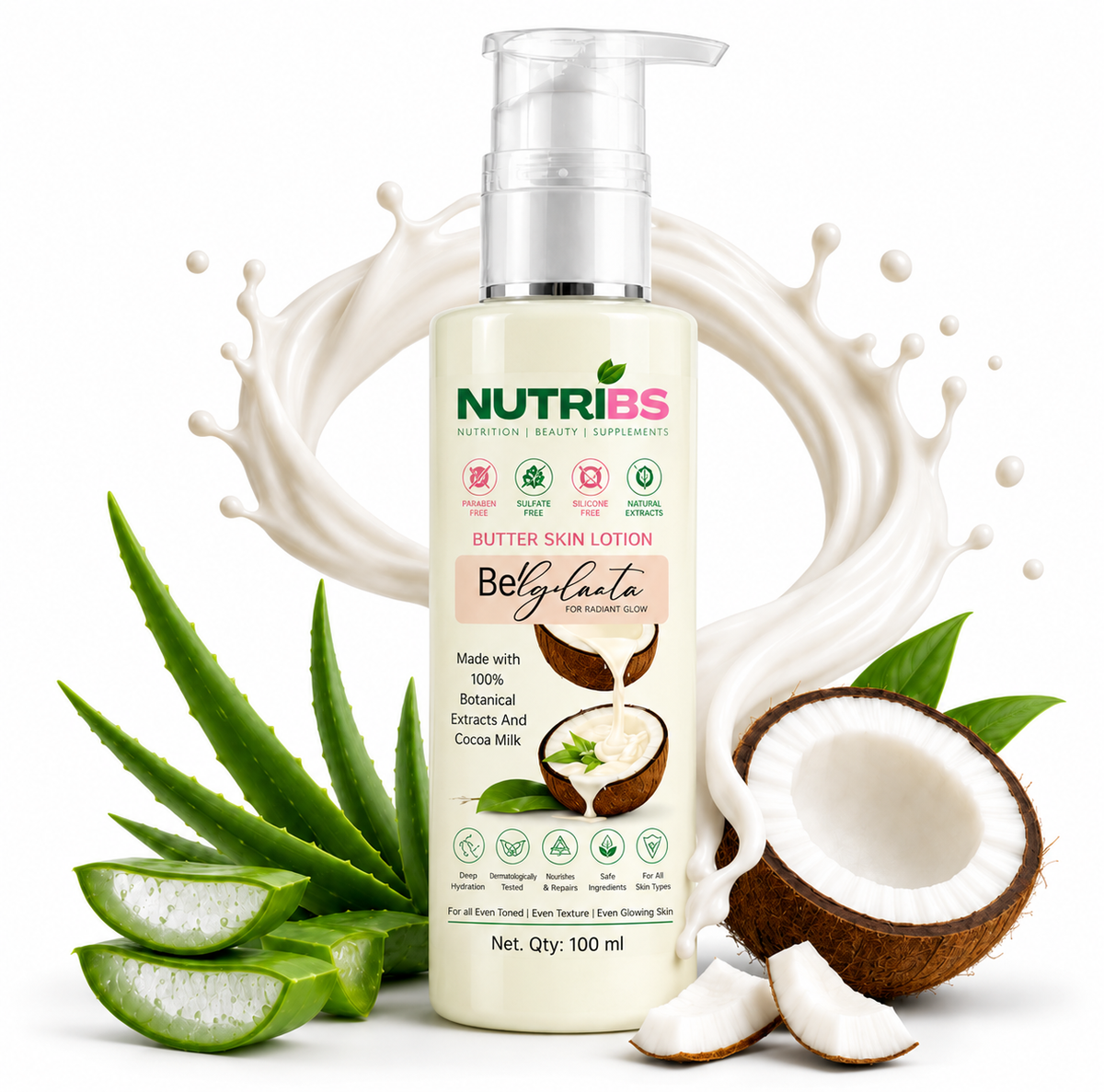 NutriBS Butter Skin Lotion – Deep Moisturizing Body Lotion with Cocoa & Coconut Milk | 100ml