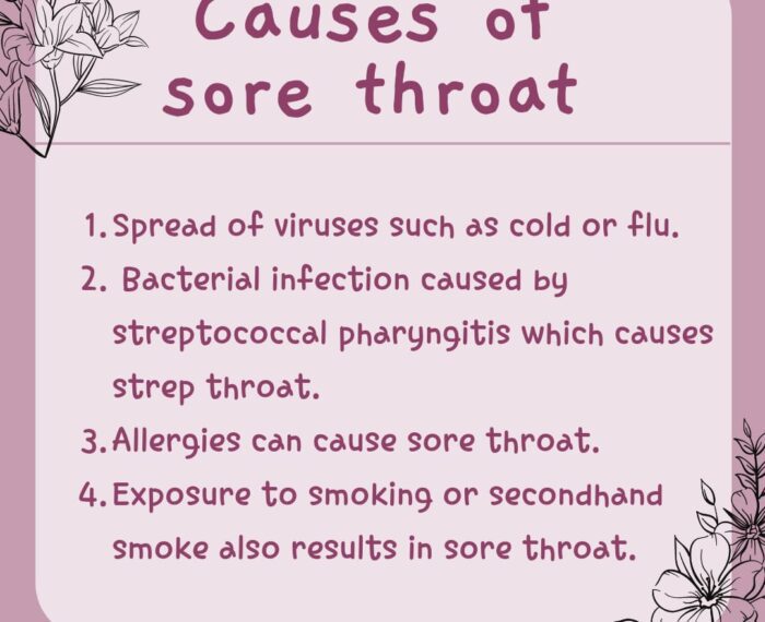 Causes of sore throat